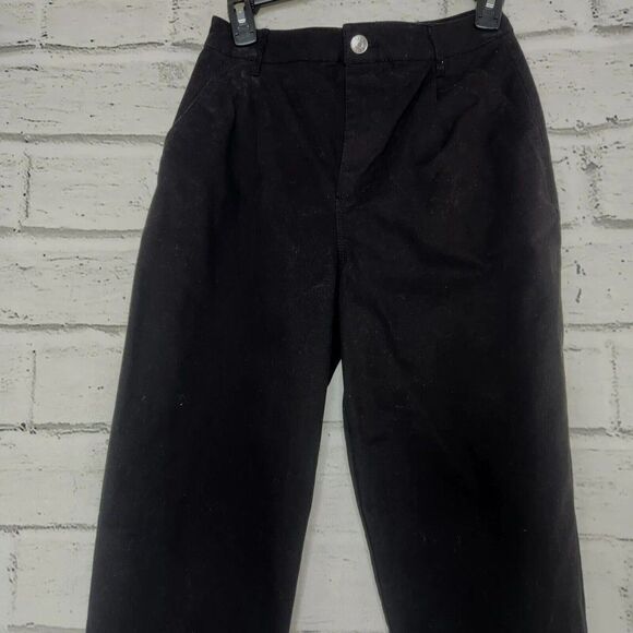 ASOS Design Women's Solid Black Straight-Leg Stretchy Trousers Size 4P Career - Picture 7 of 14
